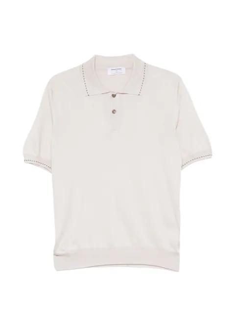 embroidered-trim short-sleeve polo shirt by GRAN SASSO