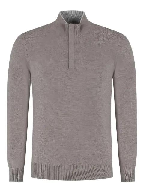 fine-knit zip-neck sweater by GRAN SASSO