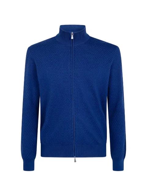 honeycomb-knit zip-up jacket by GRAN SASSO
