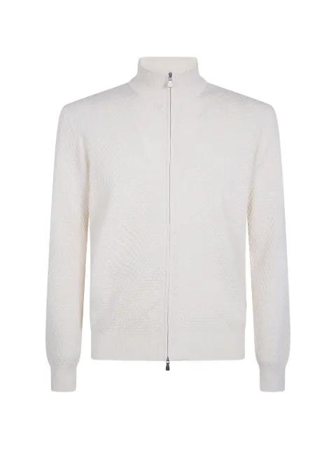 honeycomb-knit zip-up jacket by GRAN SASSO