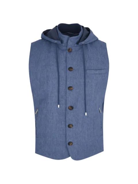 hoodied button-up jacket by GRAN SASSO