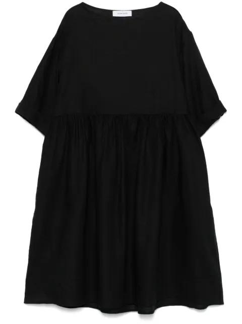 linen boat-neck mini dress by GRAN SASSO