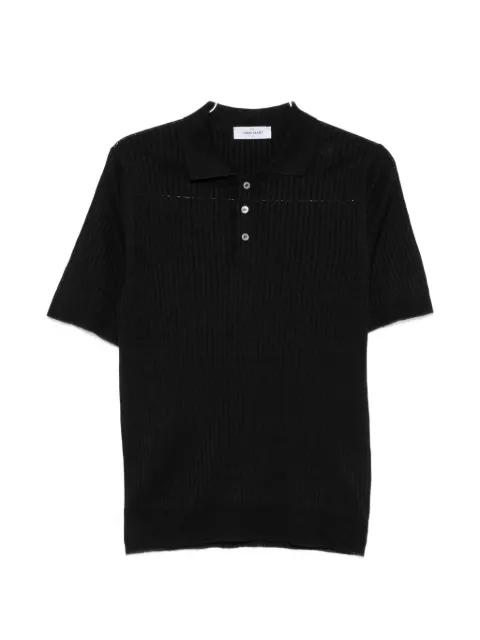 ribbed-knit short-sleeve polo shirt by GRAN SASSO