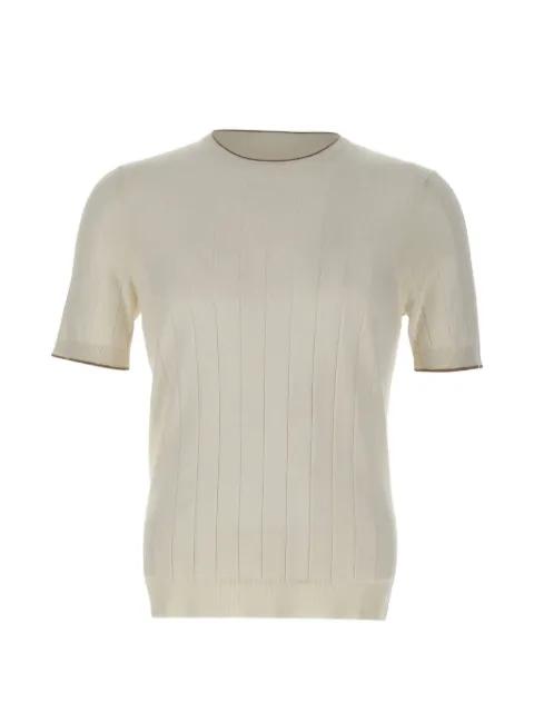 ribbed-trim knit T-shirt by GRAN SASSO