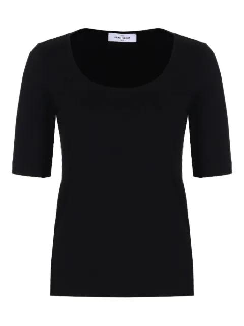 scoop-neck short-sleeve top by GRAN SASSO