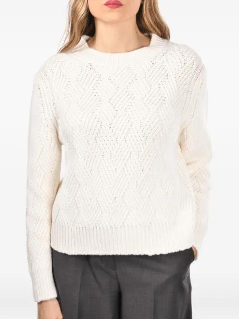 textured-knit crew-neck sweater by GRAN SASSO textured-knit crew-neck sweater by GRAN SASSO