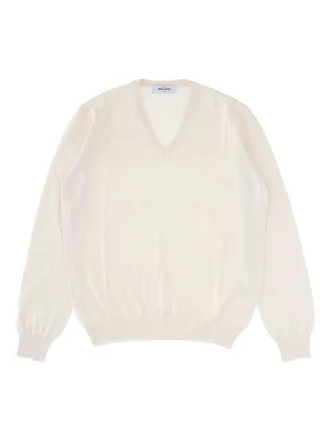v-neck cotton sweater by GRAN SASSO