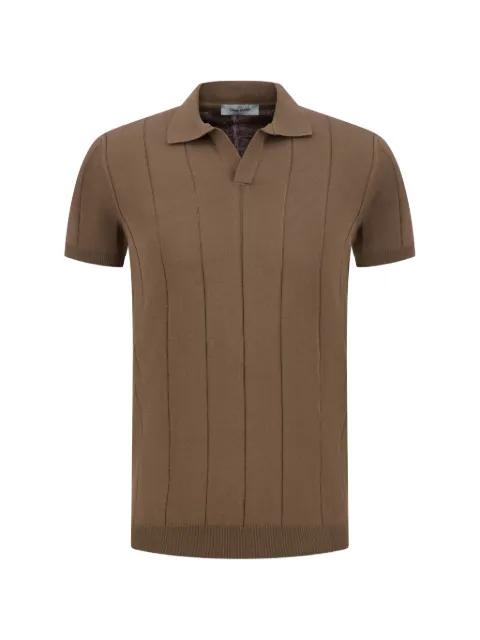 vertical-stripe collared T-shirt by GRAN SASSO