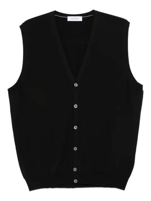 virgin wool sleeveless cardigan by GRAN SASSO