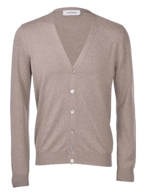 virgin wool v-neck cardigan by GRAN SASSO