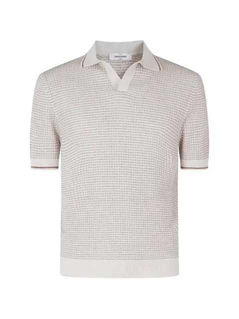 waffle-knit tipped polo shirt by GRAN SASSO