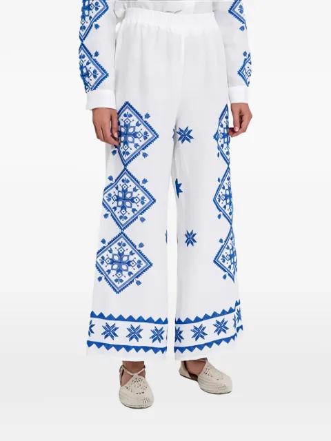 elastic waistband printed trousers by GREEK ARCHAIC KORI