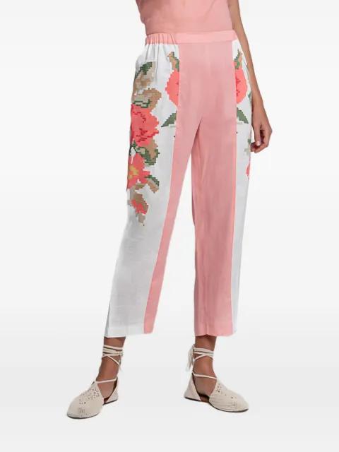 elasticated-waist floral trousers by GREEK ARCHAIC KORI