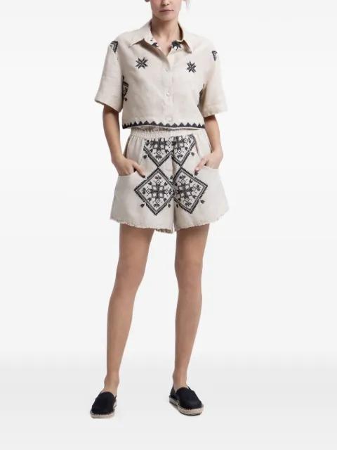 embroidered cropped shirt by GREEK ARCHAIC KORI
