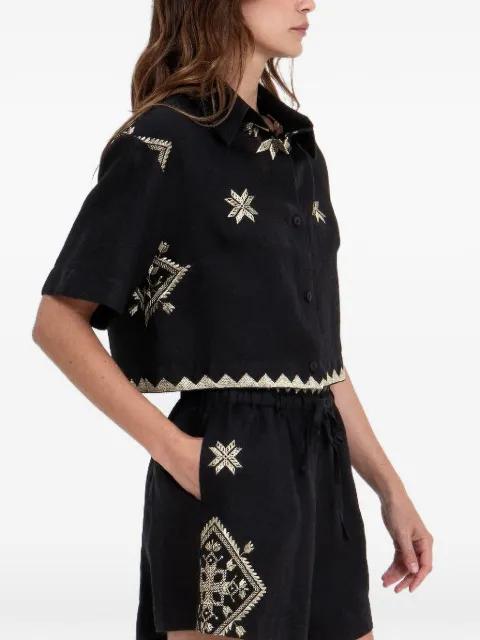 embroidered-details cropped top by GREEK ARCHAIC KORI