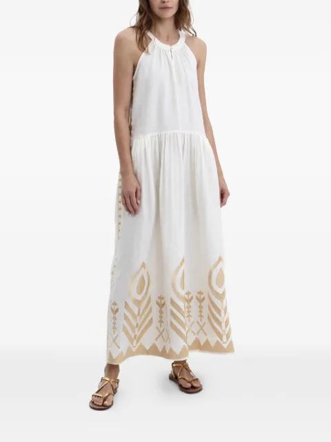 embroidered halterneck dress by GREEK ARCHAIC KORI
