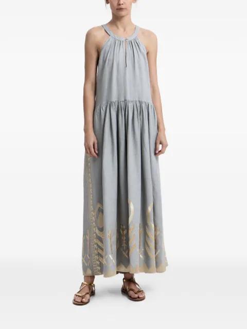 embroidered halterneck dress by GREEK ARCHAIC KORI