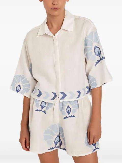 embroidered-motif shirt by GREEK ARCHAIC KORI