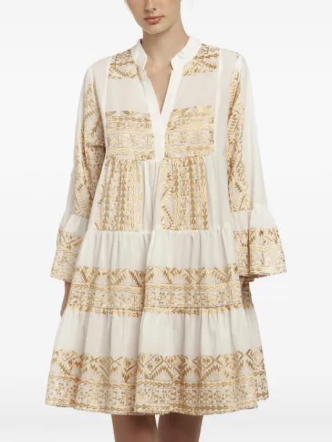 embroidered tiered dress by GREEK ARCHAIC KORI
