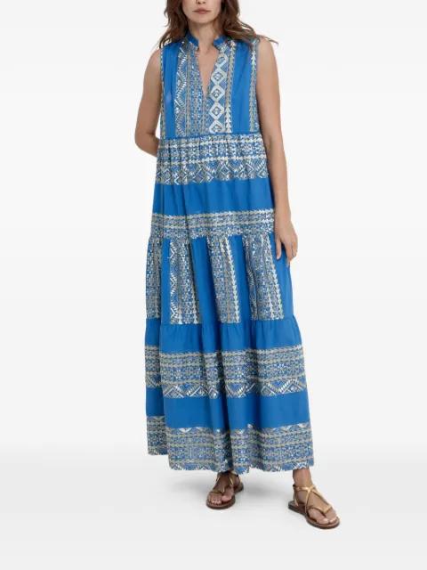 embroidered tiered dress by GREEK ARCHAIC KORI
