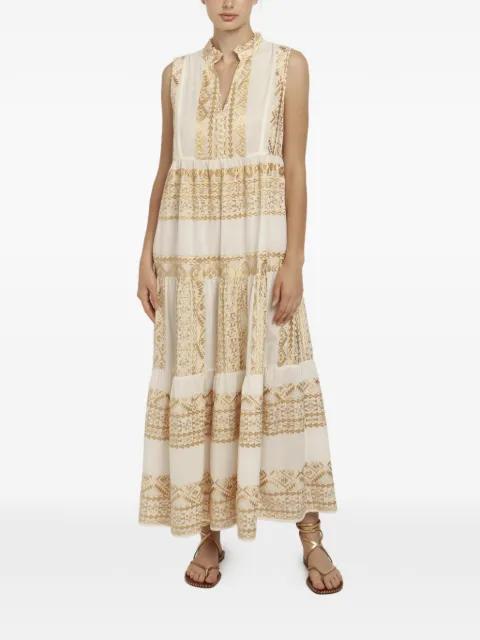 embroidered tiered dress by GREEK ARCHAIC KORI
