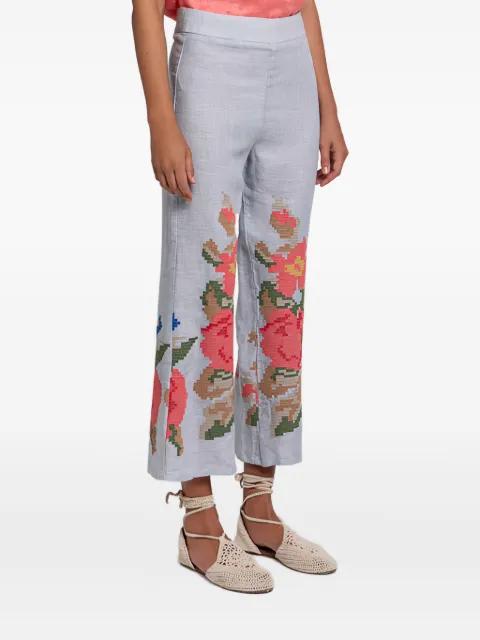 floral-embroidered trousers by GREEK ARCHAIC KORI