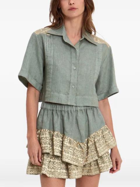 geometric-print-detail shirt by GREEK ARCHAIC KORI