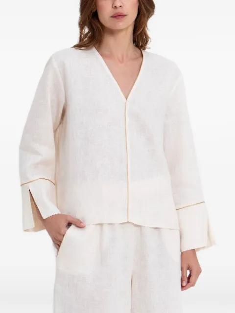 gold-tone trim blouse by GREEK ARCHAIC KORI