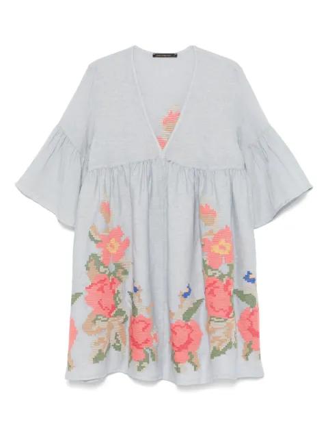 rose-embroidered dress by GREEK ARCHAIC KORI