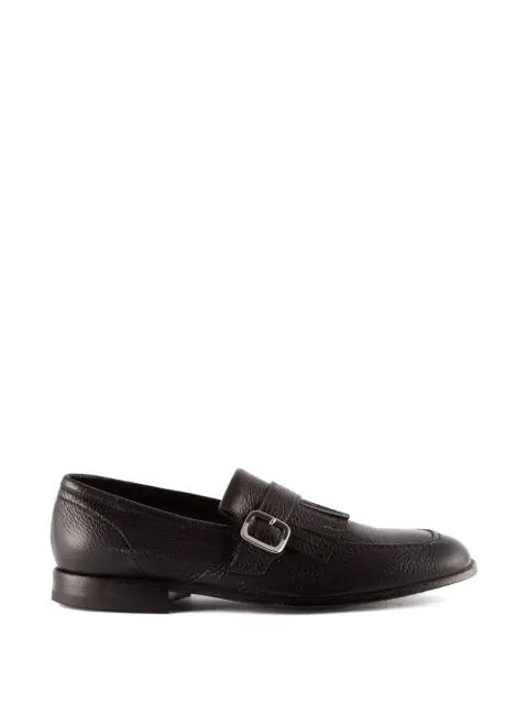 fringed buckle leather loafers by GREEN GEORGE
