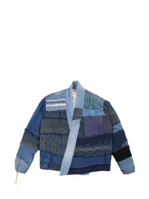 Mixed Blues GL1 cropped jacket by GREG LAUREN