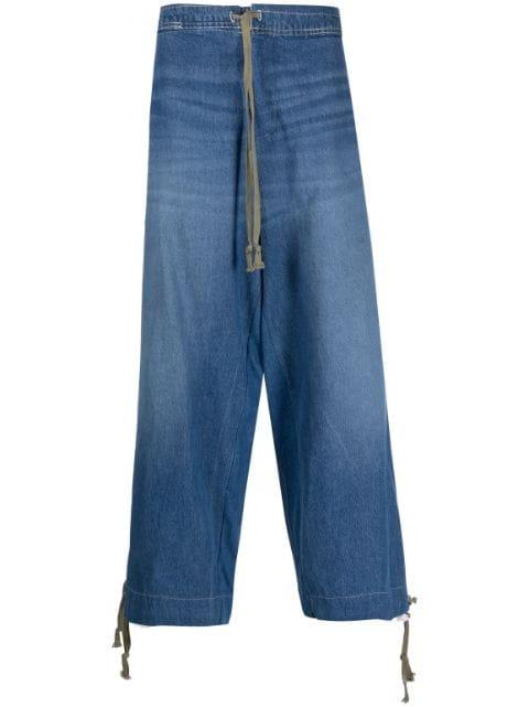 hybrid loose-fit drawstring jeans by GREG LAUREN