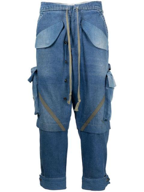 panelled tapered jeans by GREG LAUREN