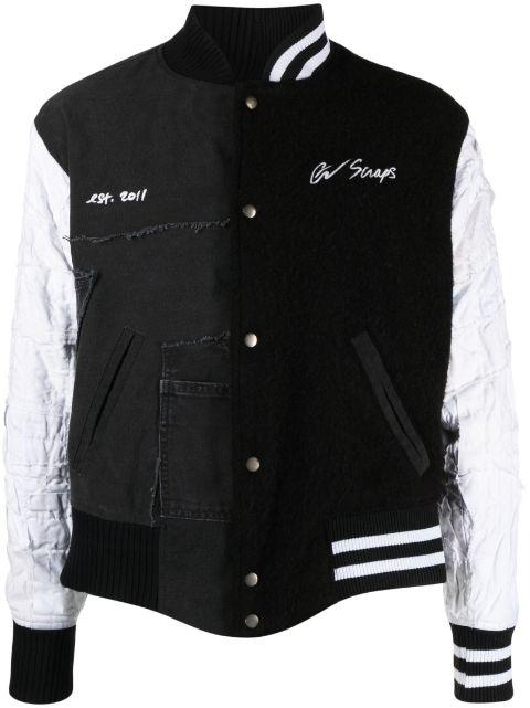 panelled wool-cotton bomber jacket by GREG LAUREN