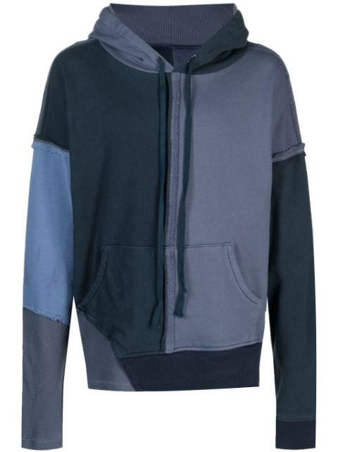 tonal panelled hoodie by GREG LAUREN