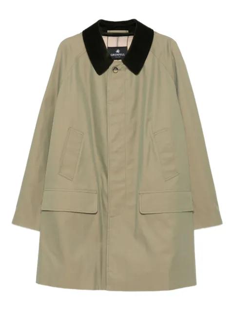 velvet-collared buttoned coat by GRENFELL