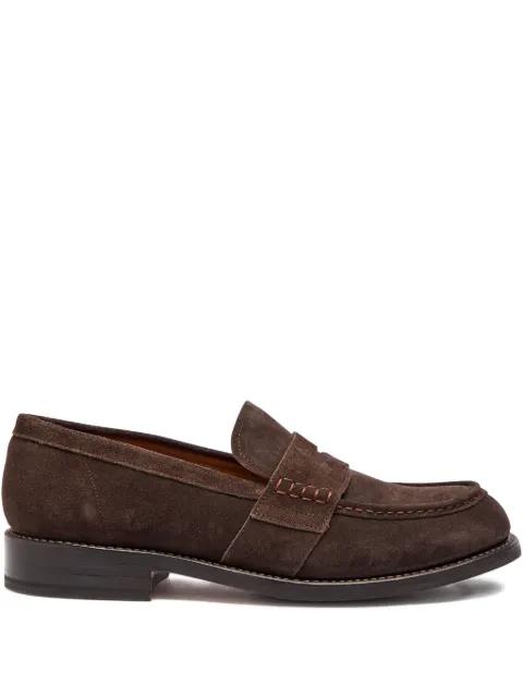 stitched suede loafers by GRENSON
