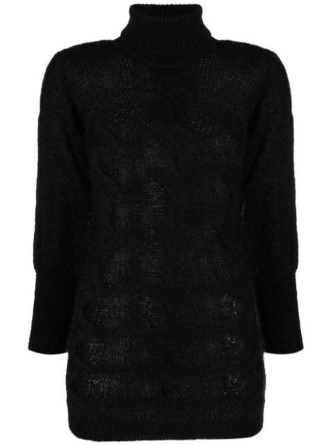 Astro cable-knit roll neck dress by GRETA BOLDINI