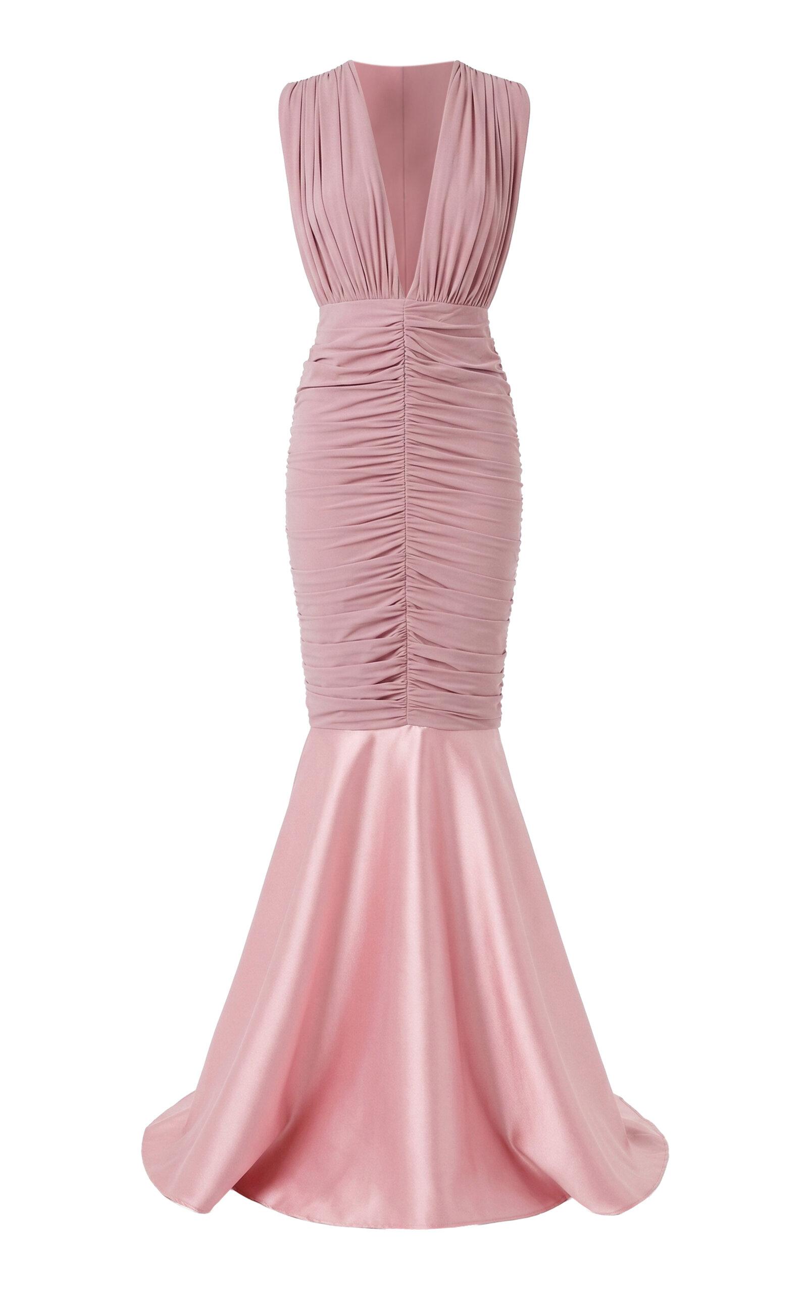 Greta Constantine Mergan Ruched Silk-Wool Maxi Dress - Moda Operandi by GRETA CONSTANTINE