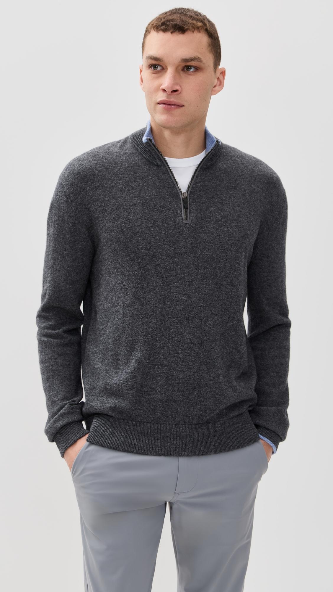 Sebonack Cashmere Blend Quarter Zip Sweater by GREYSON