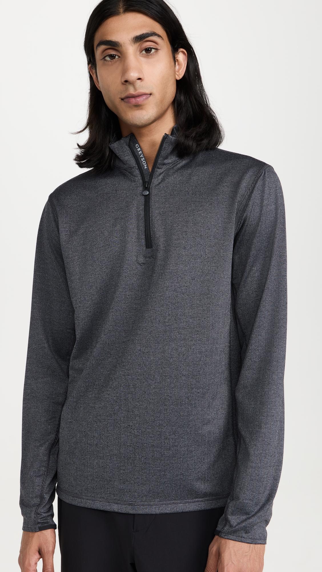 Tate Herringbone Performance Quarter Zip by GREYSON