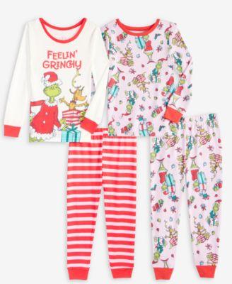 Girls' Toddler 2T-4T Long-Sleeve Tops and Pants, 4-Piece Set by GRINCH