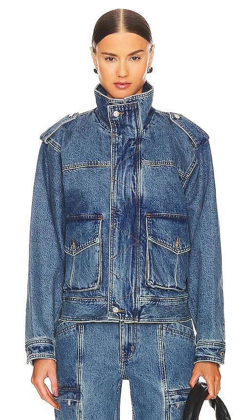 GRLFRND Arden Cargo Jacket in Denim-Medium by GRLFRND GRLFRND Arden Cargo Jacket in Denim-Medium by GRLFRND