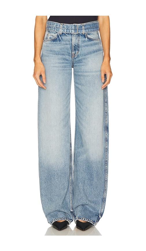 GRLFRND Austen Low Rise Belted in Blue by GRLFRND