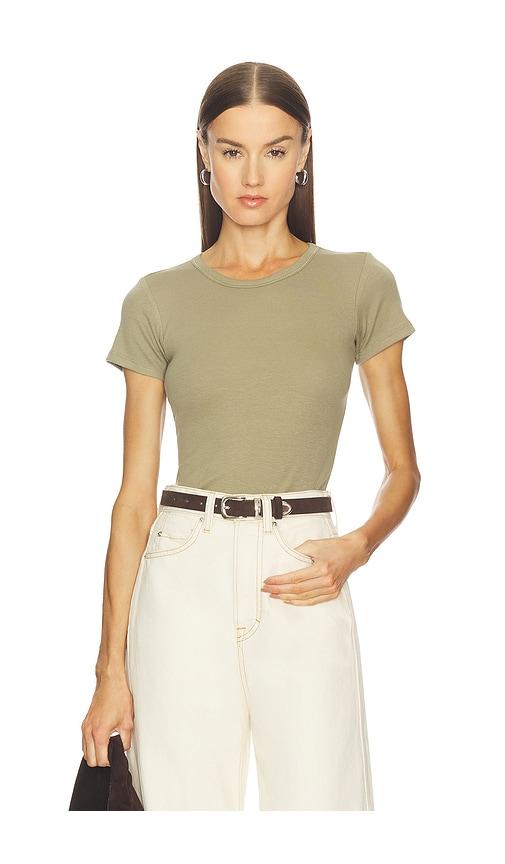GRLFRND Baby Tee in Olive by GRLFRND