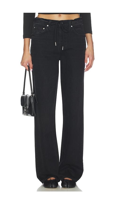GRLFRND Bella Low Rise Boyfriend Drawstring in Black by GRLFRND