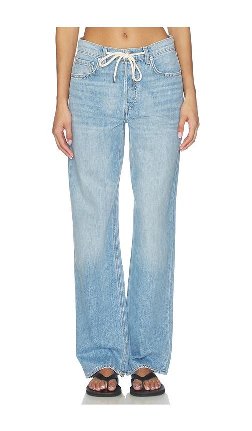 GRLFRND Bella Low Rise Boyfriend Drawstring in Blue by GRLFRND