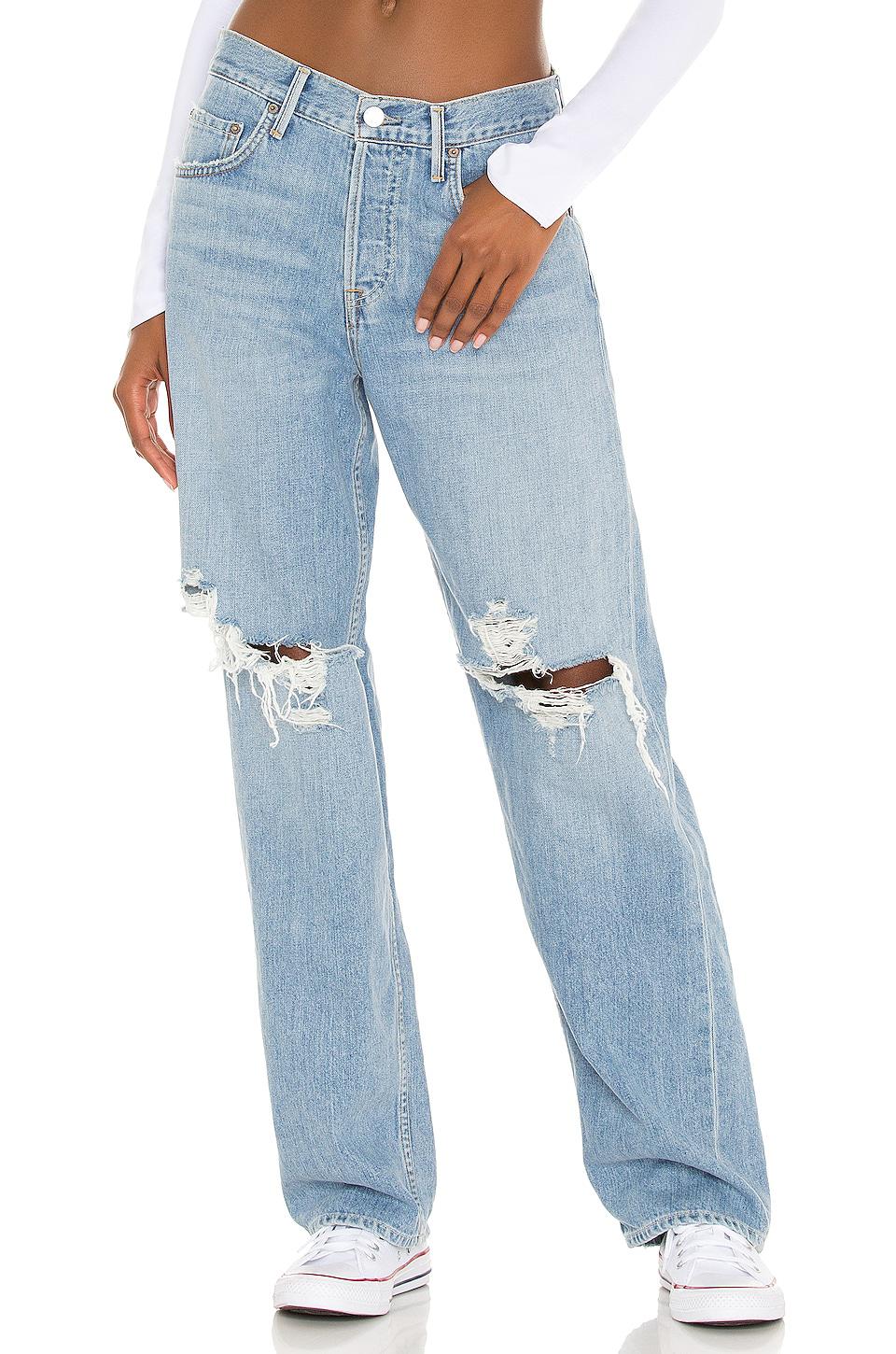 GRLFRND Bella Low Rise Boyfriend in Denim-Light by GRLFRND