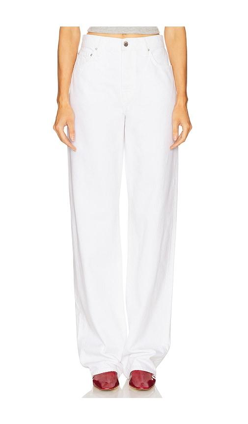GRLFRND Bella Low Rise Boyfriend in White by GRLFRND