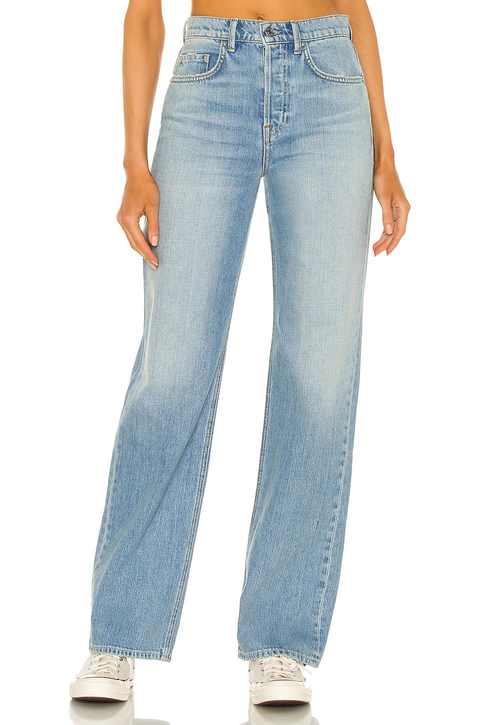 GRLFRND Brooklyn High Rise Straight Jeans in Denim-Medium by GRLFRND